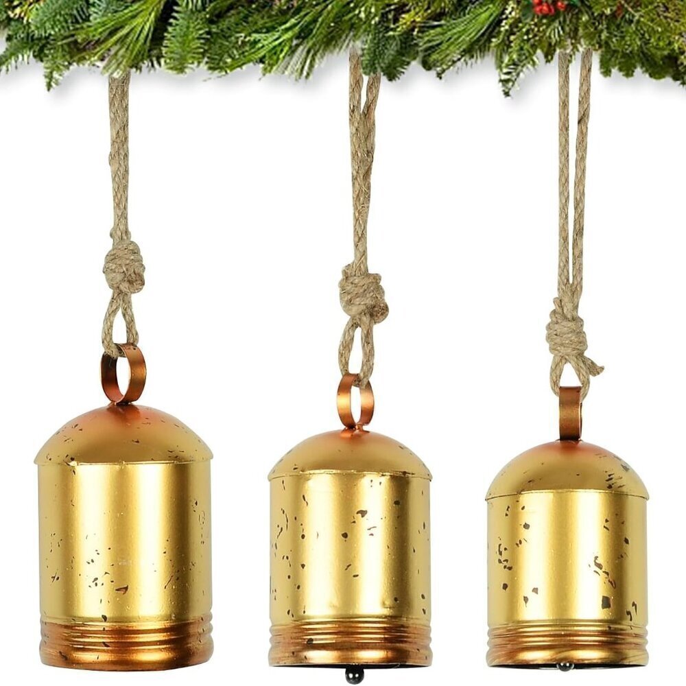 Handmade Rustic Bells, Gold Bells / Cow Bells (3 pc) BRAND NEW
